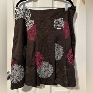 Ann Taylor Brown Pleated A-Line Skirt. EUC